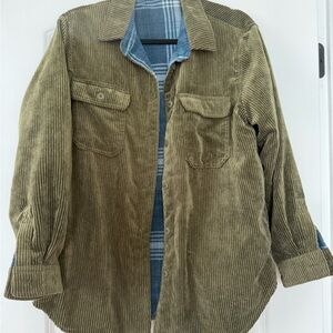 Love Tree Olive Corduroy Shacket